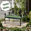 Outsunny Set of 2 Outdoor Garden Patio 2-3 Seater Bench Swing Chair Cushion Seat Pad Mat Replacement 120L x 50W x 5T cm - Green Stripes