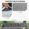 Outsunny 5 Pieces PE Rattan Garden Furniture Set, 4 Seater Garden Corner Sofa Set with Glass Coffee Table, Wicker Outdoor Furniture Set with Cushions for Patio Deck, Dark Grey