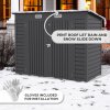 Outsunny 8 x 4FT Garden Shed, Galvanised Metal Shed, Easy to Assemble, Outdoor Tool Storage Shed with Pent Roof, Lockable Door and 2 Vents, Grey