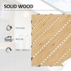 Outsunny 9 Pcs Wooden Interlocking Decking Tiles, 30 x 30 cm Anti-slip Outdoor Flooring Tiles, 0.81m² per Pack, All Weather Use for Patio, Balcony, Terrace, Hot Tub, Yellow