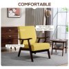 HOMCOM Nordic Accent Chair, Upholstered Velvet Armchair with Solid Wood Frame and Soft Thick Padded for Living Room, Bedroom, Champagne