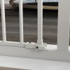 PawHut Dog Gate Stair Gate Pressure Fit Pets Barrier Auto Close for Doorway Hallway, 74-94cm Wide Adjustable, White