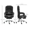 Vinsetto Office Chair with 6-point Vibration Massage and Heat, PU Leather High Back Recliner Desk Chair with Adjustable Height, Armrest, Footrest for Home, Black