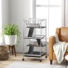 PawHut Small Animal Cage with Wheels Pet Home for Chinchillas Ferrets Kittens, with Hammock, 4 Platforms, Removable Tray, Light Grey