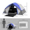 Outsunny Camping Tent, 2 Man Dome Tent, 3000mm Waterproof, with Sewn-in Groundsheet, Carry Bag and Top Hook, for Fishing Hiking Festival, Grey and Dark Blue