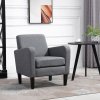 HOMCOM Modern Wingback Living Room Chair, Upholstered PU Leather Accent Armchair,  Single Sofa Chair with Lounge Seat and Wood Legs for Bedroom/Office/Reading Spaces