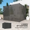 Outsunny 3 x 3(m) Pergola with Retractable Roof Canopy and Curtains, Metal Frame Garden Gazebo Outdoor Sun Shade Shelter for Grill, Patio, Deck, Charcoal Grey