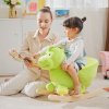 HOMCOM Kids Rocking Horse, Plush Ride-On Dinosaur Seat w/ Safety Belt, 32 Songs, Ride-On Horses Toy, for Ages 18+ Months - Green