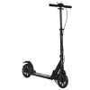 HOMCOM Adult Teens Kick Scooter Foldable Height Adjustable Aluminium Ride On Toy for 14+ w/ Rear Wheel & Hand Brake, 200mm Big Wheels, Shock Mitigation System - Black