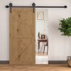 HOMCOM 183CM/6FT Modern Sliding Door Kit, Barn Door Closet Hardware Track Kit Track System Unit for Single Wooden Door 6FT/1830mm