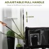 Outsunny Folding Garden Trolley, Cargo Traile on Wheels, Collapsible Camping Trolley, Outdoor Utility Wagon with Steel Frame and Oxford Fabric, Dark Grey
