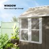 Outsunny 8 x 6 ft Garden Shed, Metal Shed with Double Doors, Window and Air Vents, Galvanised Outdoor Lockable Tool Storage House, Grey