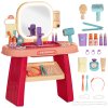 AIYAPLAY Kids Dressing Table, Kids Vanity Table with Mirror LED Light, Music, 23 Accessories, for 3-6 Years - Pink