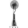 HOMCOM Pedestal Fan with Water Mist Spray, Spray Misting Fan with 75° Oscillation, Remote Control, Tilt Head, 3 Speeds, 3 Modes, 3 Mist, 3L Water Tank, Wheels, for Home, 125 cm