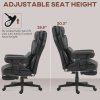 HOMCOM Office Chair, Ergonomic Desk Chair with Foot Rest, Lumbar Support, Reclining Function and Wide Seat, Height-Adjustable High Back Swivel Rolling for Home Office, Support up to 180 kg, Black