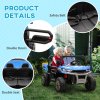 HOMCOM 2 Seater Kids Ride On Car with Electric Bucket, 12V Battery Powered Electric UTV with Shovel, Parental Remote, 4 Spring Suspension Wheels, Working Horn, Music - Blue