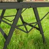 Outsunny 3 ft Folding Camping Table w/ Adjustable Heights, Portable Lightweight Outdoor Folding Picnic Table with Metal Mesh Desktop & Aluminium Legs for Picnic, Garden, Party, Black