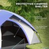 Outsunny Camping Tent, 2 Man Dome Tent, 3000mm Waterproof, with Sewn-in Groundsheet, Carry Bag and Top Hook, for Fishing Hiking Festival, Grey and Dark Blue