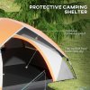 Outsunny Camping Tent, 2 Man Dome Tent, 3000mm Waterproof, with Sewn-in Groundsheet, Carry Bag and Top Hook, for Fishing Hiking Festival, Grey and Orange
