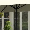 Outsunny 2M Garden Parasol Umbrella with Vent, Sun Shade Canopy with 4 Ribs, Piping Side, Umbrella for Garden Table, Balcony and Outdoor, Beige
