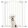 PawHut Pressure Fit Dog Stair Gate No Drilling Safety Gate Auto Close for Doorways, Hallways, 74-80cm Adjustable, 78cm Tall, White