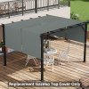 Outsunny 2 PCS Pergola Canopy Replacement, 4.9 x 1.2m UV Protection Pergola Cover, Easy to Install, for 3 x 3(m) Pergola, Dark Grey