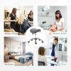 HOMCOM Cosmetic Stool 360?? Rotate Height Adjustable Salon Massage Spa Chair Hydraulic Rolling Faux Leather Saddle Stool Mobility, Grey