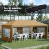 Outsunny 3 x 6m Garden Pop Up Gazebo, Height Adjustable Marquee Party Tent with Sidewalls, Storage Bag, Khaki