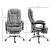 Vinsetto Office Chair with 6 Point Massage and Back Heat, Microfiber Desk Chair with Footrest Adjustable Height and Swivel Wheels, Back Reclining, Grey