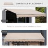 Outsunny 4x2.5m Retractable Manual Awning Window Door Sun Shade Canopy with Fittings and Crank Handle Beige