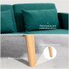 HOMCOM Click Clack Sofa Bed, 3 Seater Sofa, Convertible Bed Settee, Modern Fabric Loveseat Sofa Couch with 2 Cushions for Living Room, Guest Room