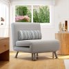 HOMCOM Single Sofa Bed, 1 Person Sleeper Foldable Lounge with Pillow