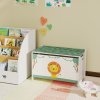 AIYAPLAY Toy Box with Lid, Toy Chest with Safety Hinges for Kids Boys Girls, Kids Storage Box for Living Room, Playroom, Nursery, Bedroom, Green