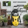 Outsunny 1800W High Pressure Washer, 150 Bar Pressure, 420 L/h Flow, Portable Power Washer Jet Wash Cleaner with Adjustable Nozzle, 6M Hose, Hose Reel, Steel Handle for Home Patio Car Driveway, Yellow