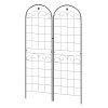 Outsunny Set of 2 Garden Trellis, Metal Trellis for Climbing Plants Support Frames, 50 x 180cm, Floral Design