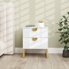 HOMCOM Bedside Table, Bedside Cabinet with 2 Drawers, Modern Side Table with Storage for Bedroom, Living Room, White