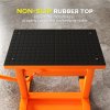 DURHAND 150KG Steel Motorcycle Lift Rubber Platform, Crank Lift Manual Repair Clean Hoist Table Assist Off-Road Dirt Bike Stand, 27.5/39.5H cm, Orange