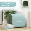 PawHut Cat Litter Box Kitten Litter Tray w/ Hood, Scoop, Filter, Flap Door, 43 x 44 x 47cm - Green