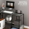 HOMCOM L Shaped Desk, Computer Desk with Liftable Desktop, Industrial Corner Desk with Drawer for A4/Letter Size, Home Office Desk with Monitor Stand for Home Office