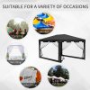 Outsunny 4 m x 3 m Gazebo with Sides, Outdoor Party Tent, Sun Shade Canopy with Mesh Sidewalls, Dark Grey