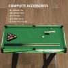 SPORTNOW Folding Pool Table Set, 104cm Mini Snooker Table with 2 Cues, 16 Balls, Chalk, Triangle, Brush, Portable Billiards Table for Youth and Adults, Green