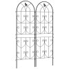Outsunny Set of 2 Metal Garden Trellis, Decorative Trellis Panels for Climbing Outdoor Plants, Vegetables, Vines, Flowers, 150 x 50 cm, Bird Design