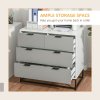 HOMCOM Chest of Drawers with Metal Handles Freestanding Dresser for Bedroom, Living Room