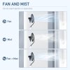 HOMCOM Pedestal Fan with Water Mist Spray, Spray Misting Fan with 75° Oscillation, Remote Control, Tilt Head, 3 Speeds, 3 Modes, 3 Mist, 3L Water Tank, Wheels, for Home, 125 cm