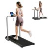SPORTNOW Folding Treadmill with Incline, 2 in 1 Under Desk Walking Pad Treadmills for Home Office with Remote Control and LED Display, 2.0HP, 1-6KM/H, No Assembly