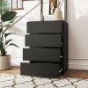 HOMCOM Chest of Drawers, 4 Drawers Storage Cabinet Floor Tower Cupboard for Bedroom Living Room, Black
