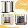 PawHut Pressure Fit Dog Stair Gate No Drilling Safety Gate Auto Close for Doorways, Hallways, 74-94cm Adjustable, 78cm Tall, Black
