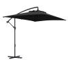 Outsunny 3x2m Cantilever Parasol with Cross Base, Banana Parasol with Crank Handle and 6 Ribs, Rectangular Hanging Patio Umbrella for Outdoor Pool, Garden, Balcony, Black