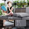 Outsunny 6 Piece Rattan Garden Furniture Set with 3-Seater Sofa, 2 Chairs and 2 Footstools, 7 Seater Outdoor Sofa Set with Glass Top Coffee Table and Cushions for Balcony, Grey