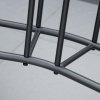 Outsunny Outdoor Double Glider Rocking Chairs with Glass Top Middle Table, Metal Gliding Love Seat Conversation Furniture with Breathable Mesh Fabric Seat, for Garden, Patio, Black